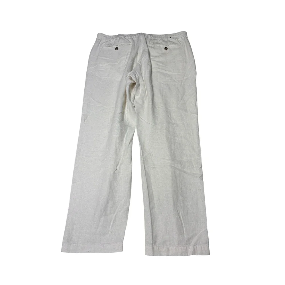 Banana Republic Athletic Linen Transition Pants White Mens 38x28 878276-02